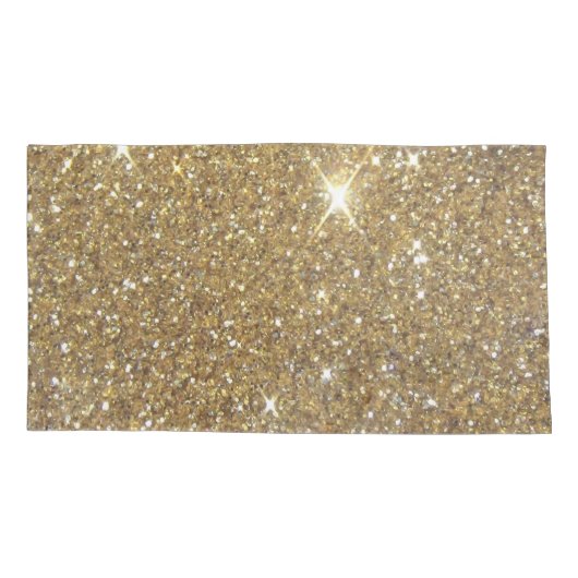 Luxe Gold Glitter - gedrukt Afbeelding Kussensloop (Achterkant)