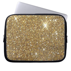 Luxe Gold Glitter - gedrukt Afbeelding Laptop Sleeve