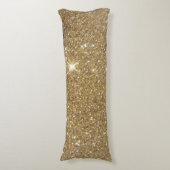 Luxe Gold Glitter - gedrukt Afbeelding Lichaamskussen (Voorkant Verticaal)