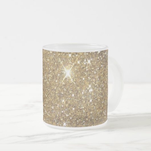 Luxe Gold Glitter - gedrukt Afbeelding Matglas Koffiemok (Voorkant rechts)