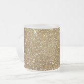 Luxe Gold Glitter - gedrukt Afbeelding Matglas Koffiemok (Voorkant links)