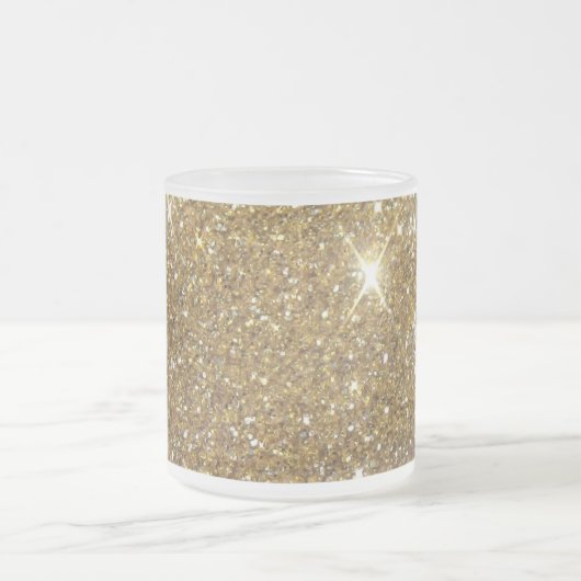 Luxe Gold Glitter - gedrukt Afbeelding Matglas Koffiemok (Center)