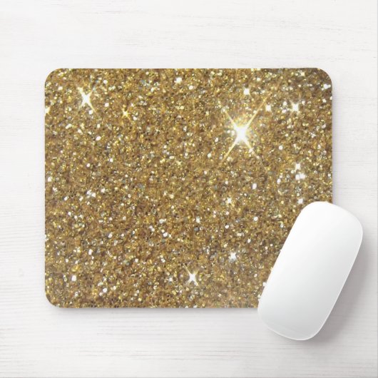 Luxe Gold Glitter - gedrukt Afbeelding Muismat (Met muis)