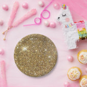 Luxe Gold Glitter - gedrukt Afbeelding Papieren Bordje (Feest)
