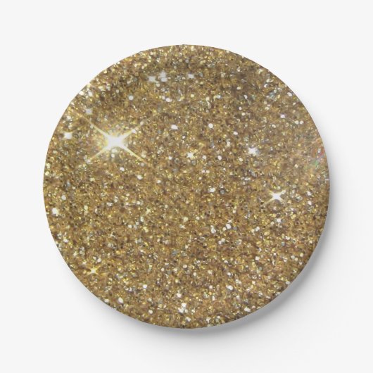 Luxe Gold Glitter - gedrukt Afbeelding Papieren Bordje (Voorkant)