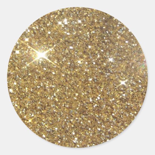 Luxe Gold Glitter - gedrukt Afbeelding Ronde Sticker (Voorkant)