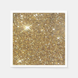 Luxe Gold Glitter - gedrukt Afbeelding Servet