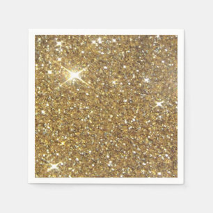 Luxe Gold Glitter - gedrukt Afbeelding Servet