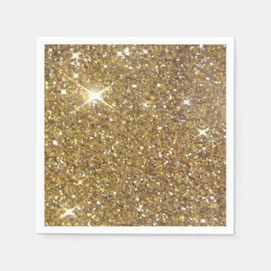 Luxe Gold Glitter - gedrukt Afbeelding Servet (Voorkant)