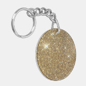 Luxe Gold Glitter - gedrukt Afbeelding Sleutelhanger (Voorkant Links)