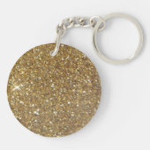 Luxe Gold Glitter - gedrukt Afbeelding Sleutelhanger (Achterkant)