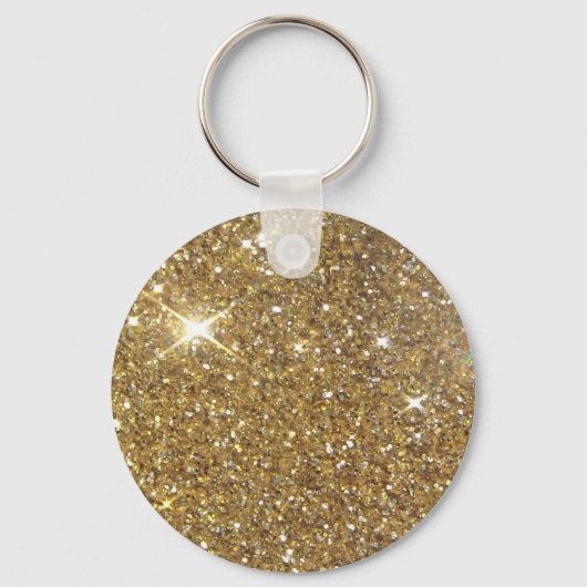 Luxe Gold Glitter - gedrukt Afbeelding Sleutelhanger (Voorkant)