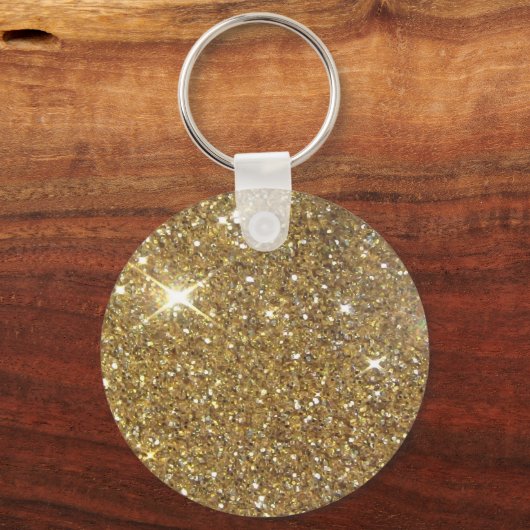 Luxe Gold Glitter - gedrukt Afbeelding Sleutelhanger (Voorkant)