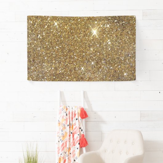 Luxe Gold Glitter - gedrukt Afbeelding Spandoek (Insitu)