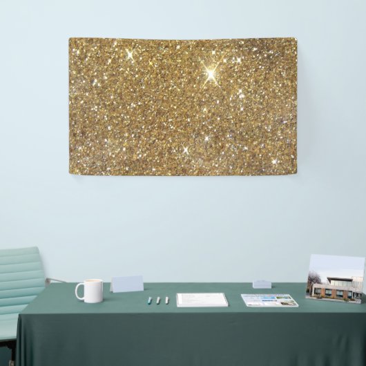 Luxe Gold Glitter - gedrukt Afbeelding Spandoek (Beurs)