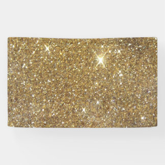 Luxe Gold Glitter - gedrukt Afbeelding Spandoek