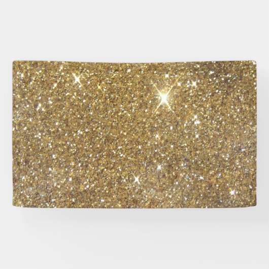 Luxe Gold Glitter - gedrukt Afbeelding Spandoek (Horizontaal)