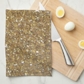 Luxe Gold Glitter - gedrukt Afbeelding Theedoek (Quarter Fold)