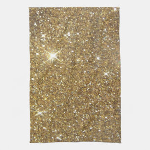 Luxe Gold Glitter - gedrukt Afbeelding Theedoek