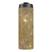 Luxe Gold Glitter - gedrukt Afbeelding Thermosbeker (Voorkant)