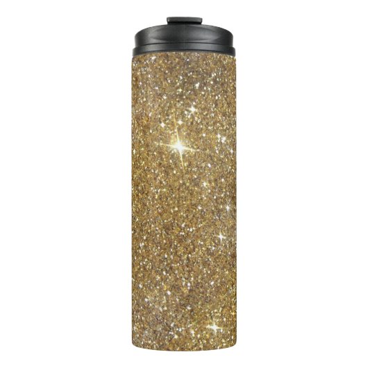 Luxe Gold Glitter - gedrukt Afbeelding Thermosbeker (Voorkant)