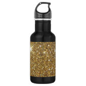 Luxe Gold Glitter - gedrukt Afbeelding Waterfles (Voorkant)