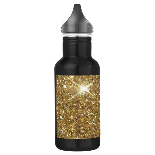 Luxe Gold Glitter - gedrukt Afbeelding Waterfles (Links)