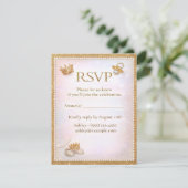Luxe Gold Glitter Gender Reveal RSVP Card (Staand voorkant)