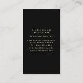 Luxe Gold Glitter Hair Stylist Tools - zwart Visitekaartje (Achterkant)