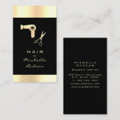 Luxe Gold Glitter Hair Stylist Tools - zwart Visitekaartje (Voorkant / Achterkant)
