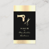 Luxe Gold Glitter Hair Stylist Tools - zwart Visitekaartje (Voorkant)
