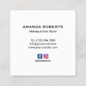 Luxe Gold Glitter Lips Print Makeup artiest Vierkante Visitekaartje (Achterkant)