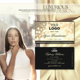 Luxe Gold Glitter Logo Black Golden Decour Border Visitekaartje
