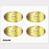 Luxe Gold Glitter-Logo op productlabel Ovale Sticker (Vel)