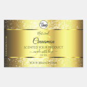 Luxe Gold Glitter-Logo op productlabel Rechthoekige Sticker (Voorkant)