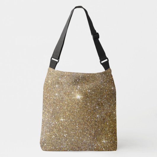 Luxe Gold Glitter-printer Crossbody Tas (Voorkant)