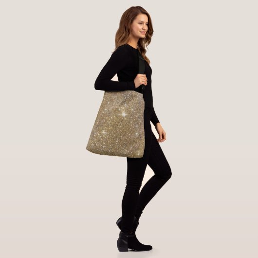 Luxe Gold Glitter-printer Crossbody Tas (Op model)