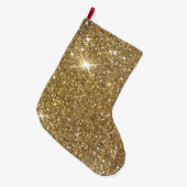Luxe Gold Glitter-printer Grote Kerstsok (Voorkant (Hangend))