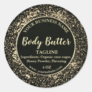 Luxe Gold Glitter productlabel Ronde Sticker