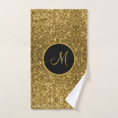 Luxe Gold Glitter Sparkle Custom Monogramed  Bad Handdoek (Handdoek)