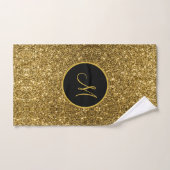 Luxe Gold Glitter Sparkle Custom Monogramed  Bad Handdoek (Handdoek)