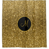 Luxe Gold Glitter Sparkle Custom Monogramed Douchegordijn (Voorkant)