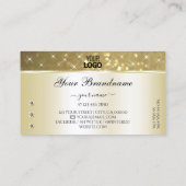 Luxe Gold Glitter Sparkle Diamonds Toevoegen Logo Visitekaartje (Achterkant)