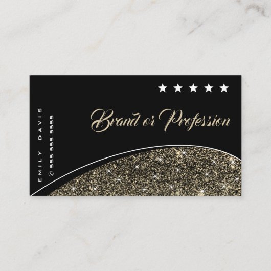 Luxe Gold Glitter Sparkle Stars Professional Visitekaartje (Voorkant)