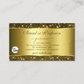 Luxe Gold Glitter Sparkle Stars toevoegen Logo Cla Visitekaartje (Achterkant)