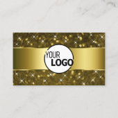 Luxe Gold Glitter Sparkle Stars toevoegen Logo Cla Visitekaartje (Voorkant)