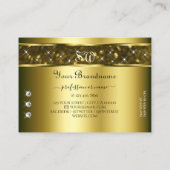 Luxe Gold Glitter Stars Diamonds and Initialen Visitekaartje (Achterkant)