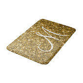 Luxe Gold Glitter Stylish Monogrammed Personalized Badmat (Gekanteld)