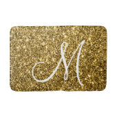 Luxe Gold Glitter Stylish Monogrammed Personalized Badmat (Voorkant)