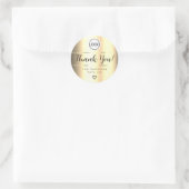 Luxe Gold Golden Ombre kleurengradiënt Dank u wel Ronde Sticker (Tas)